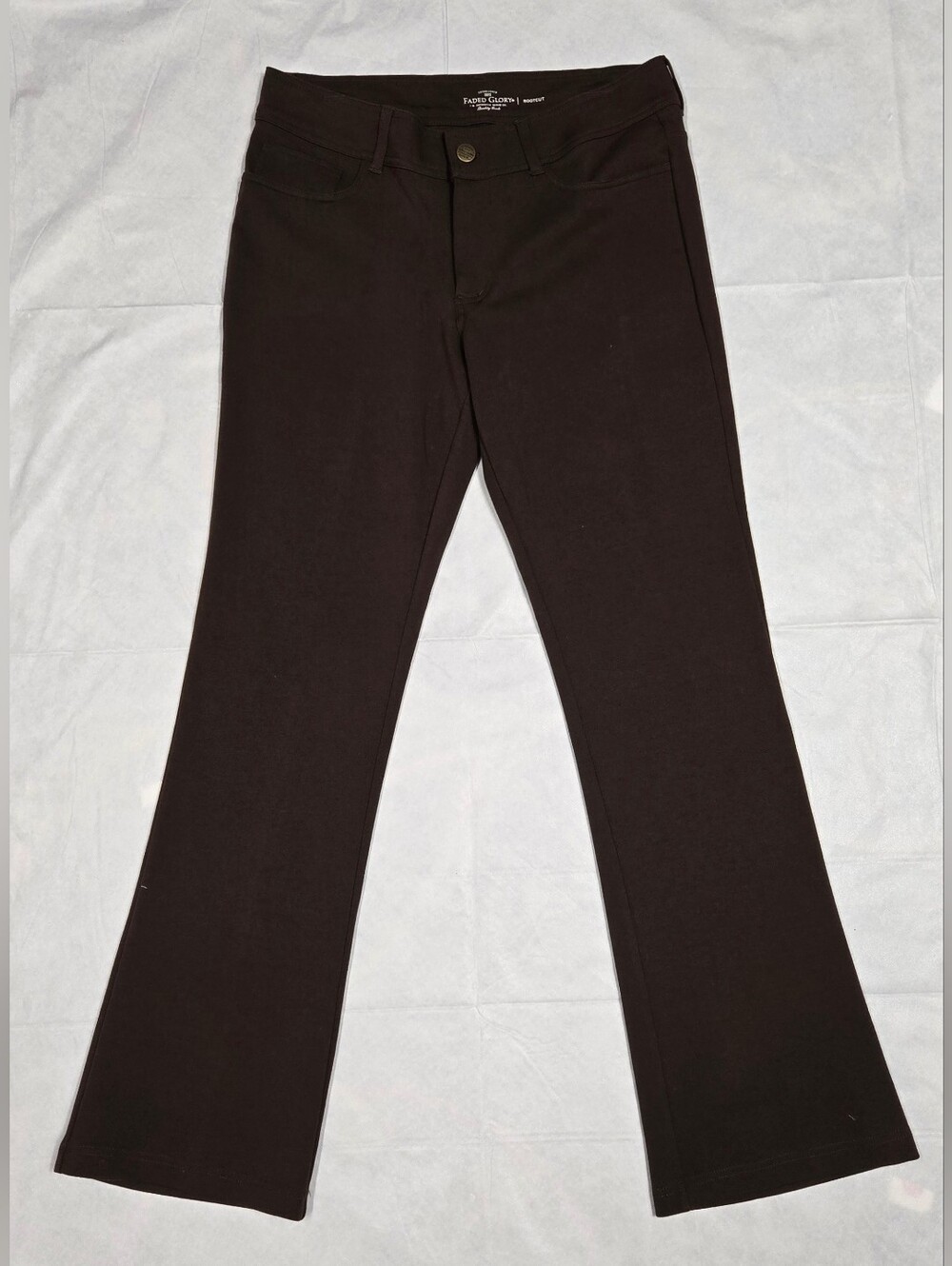 Faded Glory Bootcut 12 Average Classic Brown Stretch Pants